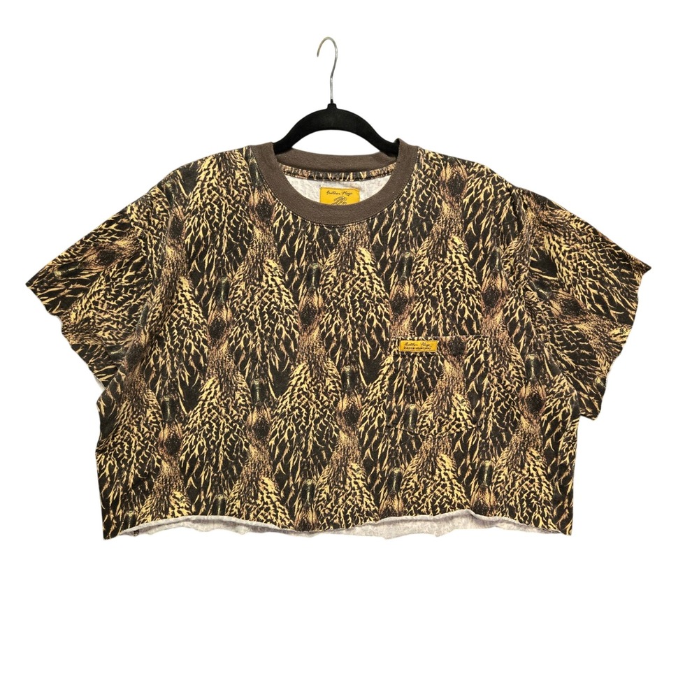 Vintage‎ Feather Flage Ducks in a Row Camo Cropped T-Shirt XL Duck Camouflage